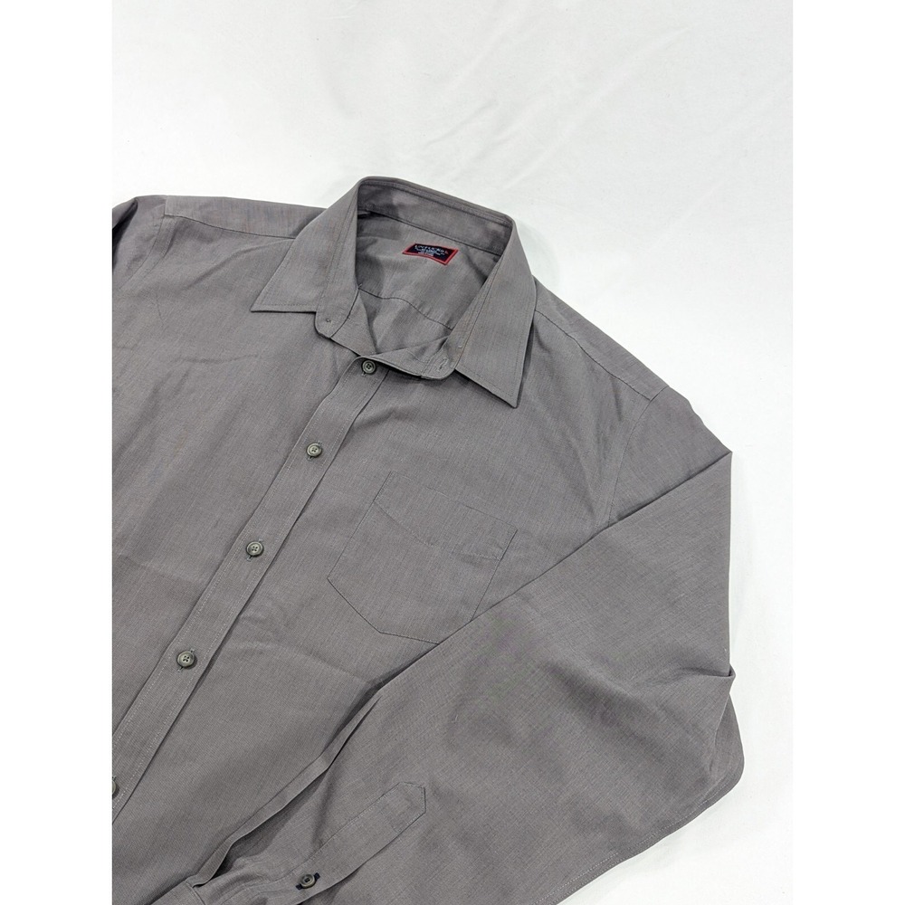 Untuckit Shirt Mens 2XL XXL Gray Chambray Button Up Slim Fit Wrinkle Free Casual